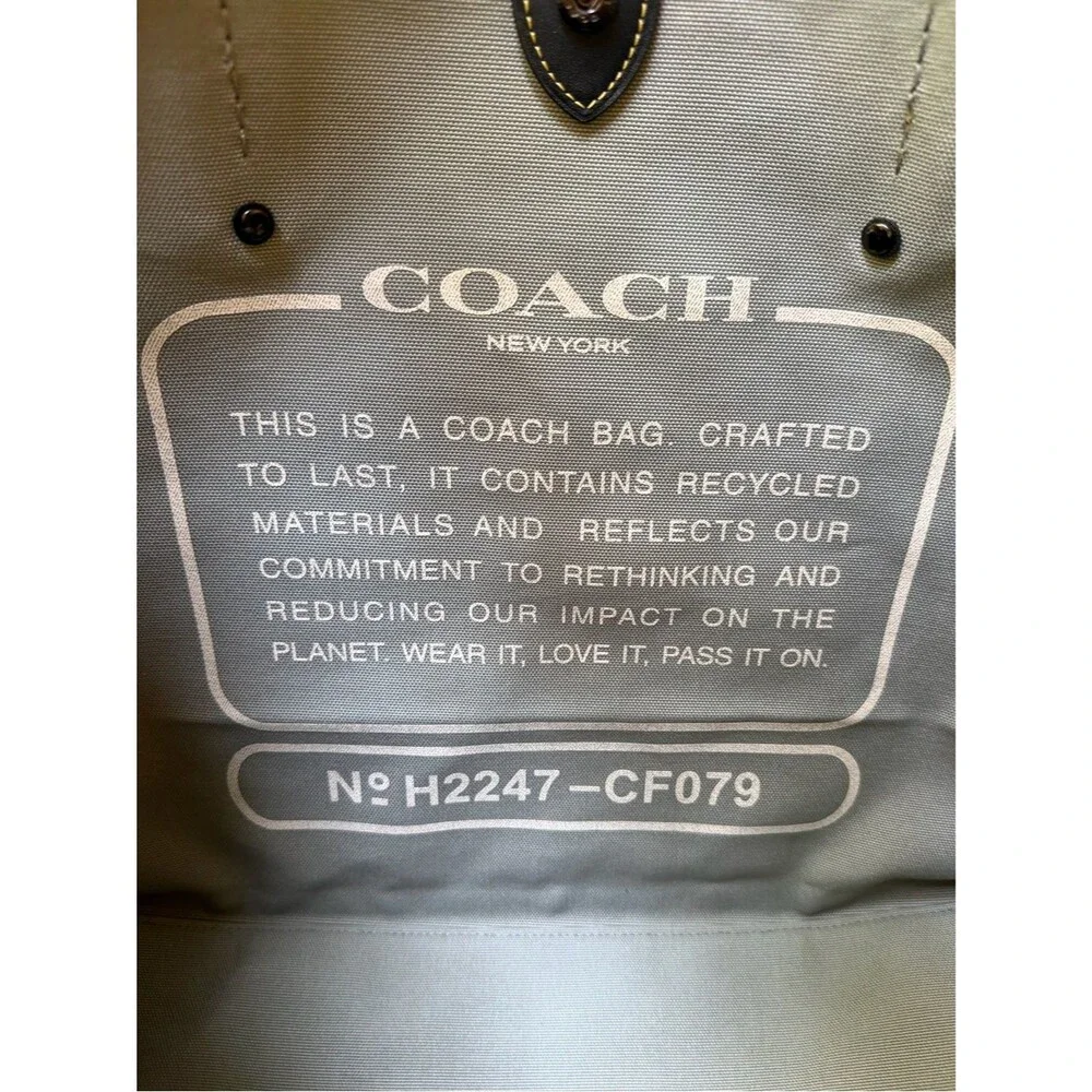 Coach Recycled Canvas Tote 42 With Camo Print And Rexy CF079 Green Black Gray